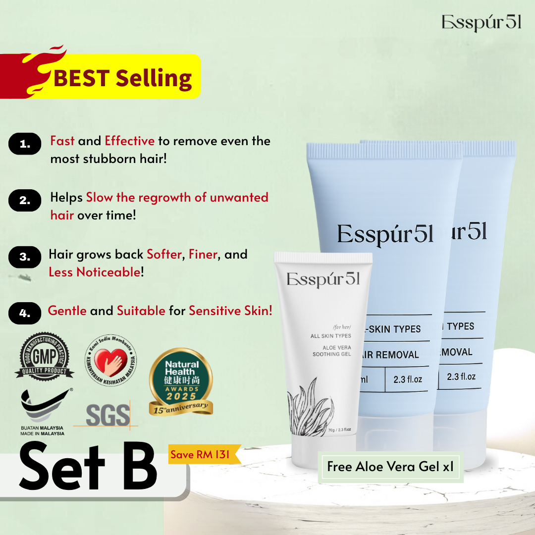 SET B - Hair Removal Cream x2 + Free Aloe Vera x1